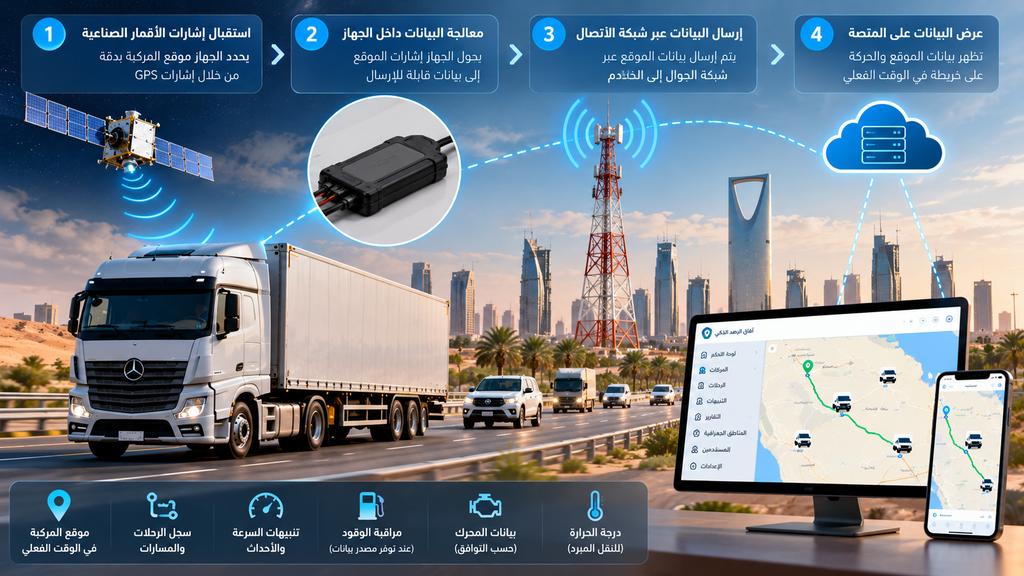 جهاز GPS لتتبع السيارات وكيف يعمل