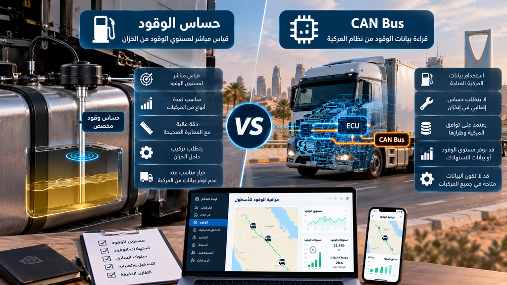 حساس الوقود أم CAN Bus لمراقبة وقود المركبات